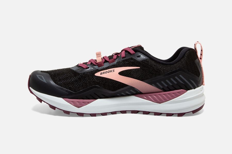 Brooks Running Shoes - Cascadia 15 Trail Womens - Black/Pink - ERY-628340